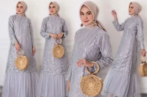 Model Gamis Brokat Modern