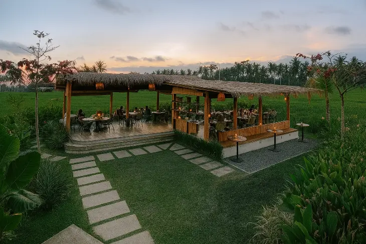 Tempat Nongkrong di Ubud Huma Cafe - Nongkrong dengan View Sawah yang Tenang